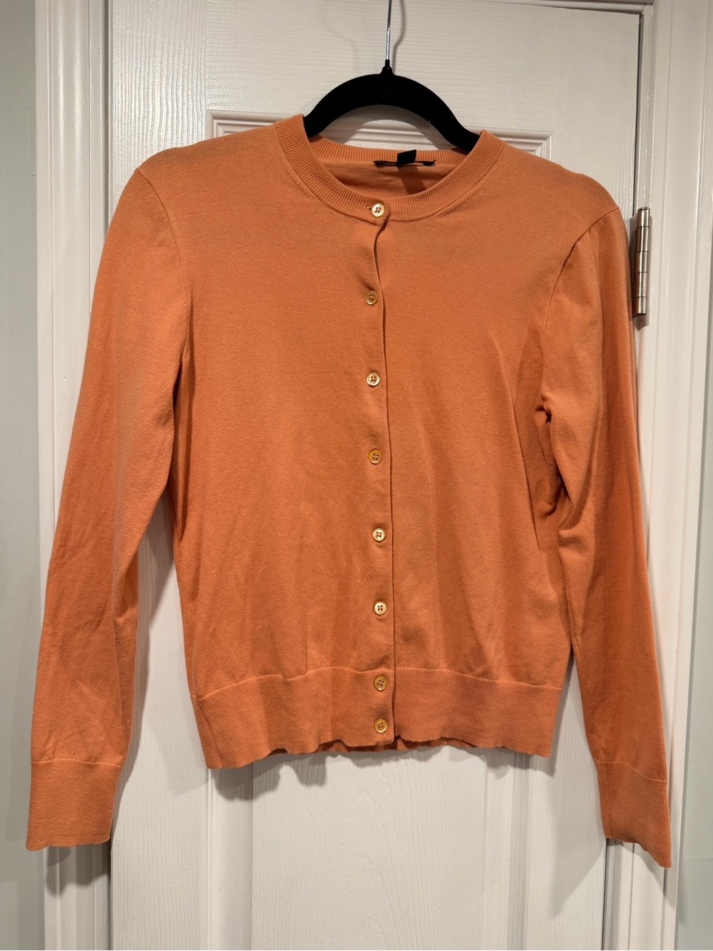 J. Crew Size S Mauve Crew Neck Lightweight Knit Cardigan Long Sleeve Sweater
